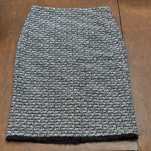 J. Crew Black and White Textured Pencil Skirt